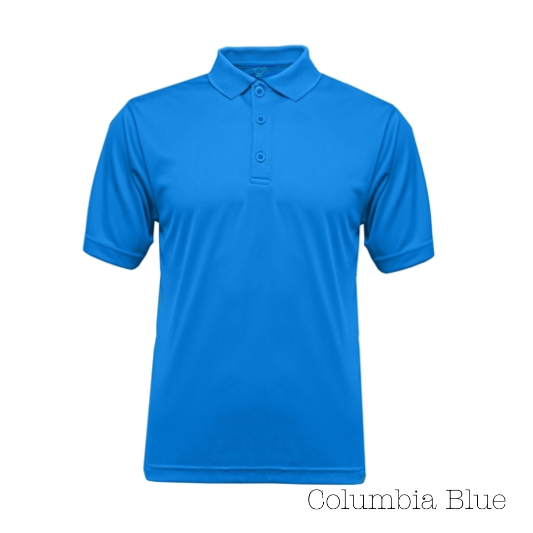 Columbia Blue Men's Solid Polo Shirt