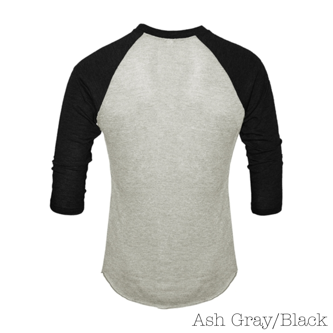 Black Tri-Blend 3/4 Sleeve Raglan