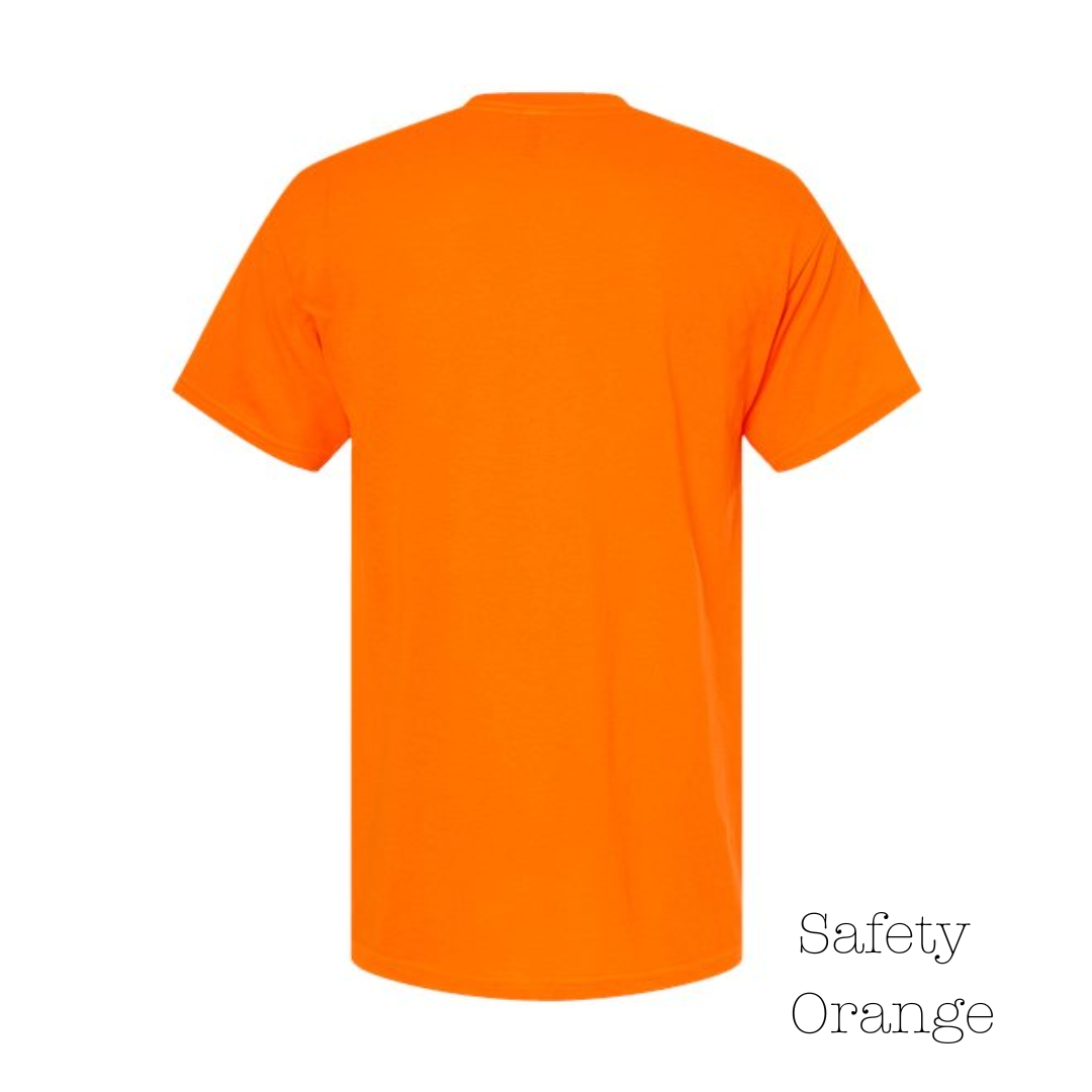 Safety Orange 50% Cotton / 50 % Polyester Short Sleeve Tee