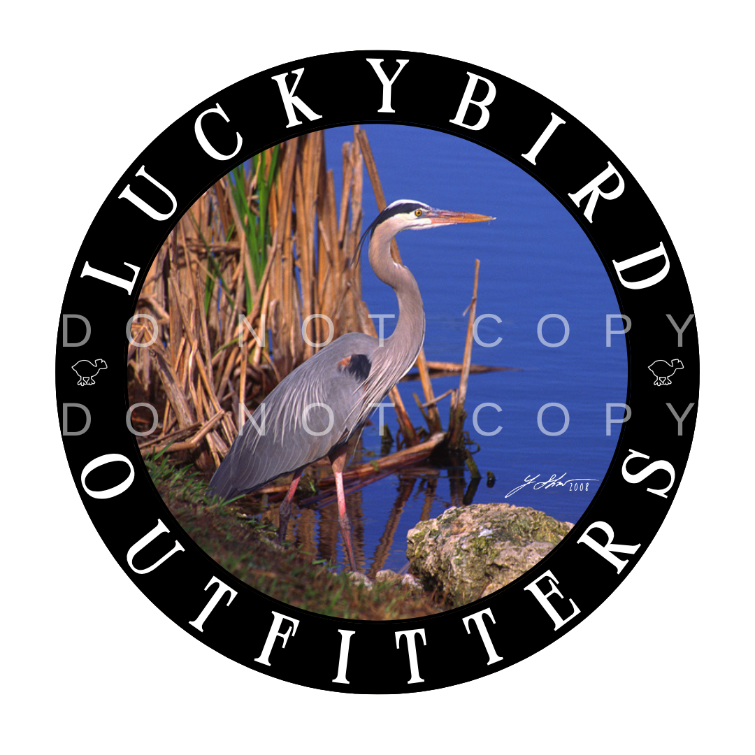 LuckyBird Outfitters Performance Hoodie with Great Blue Heron Print