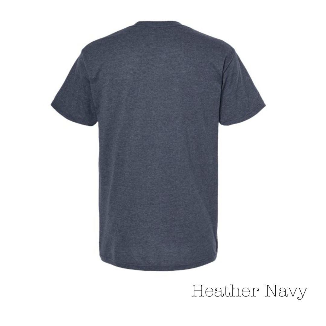 Heather Navy 50% Cotton / 50% Polyester Short Sleeve Tee