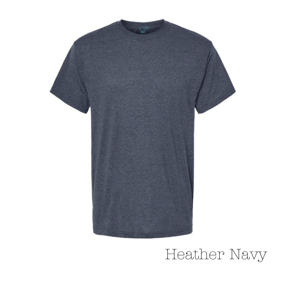 Heather Navy 50% Cotton / 50% Polyester Short Sleeve Tee
