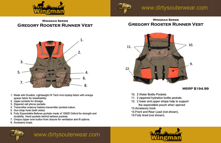 Wingman Series - Gregory Rooster Runner Vest
