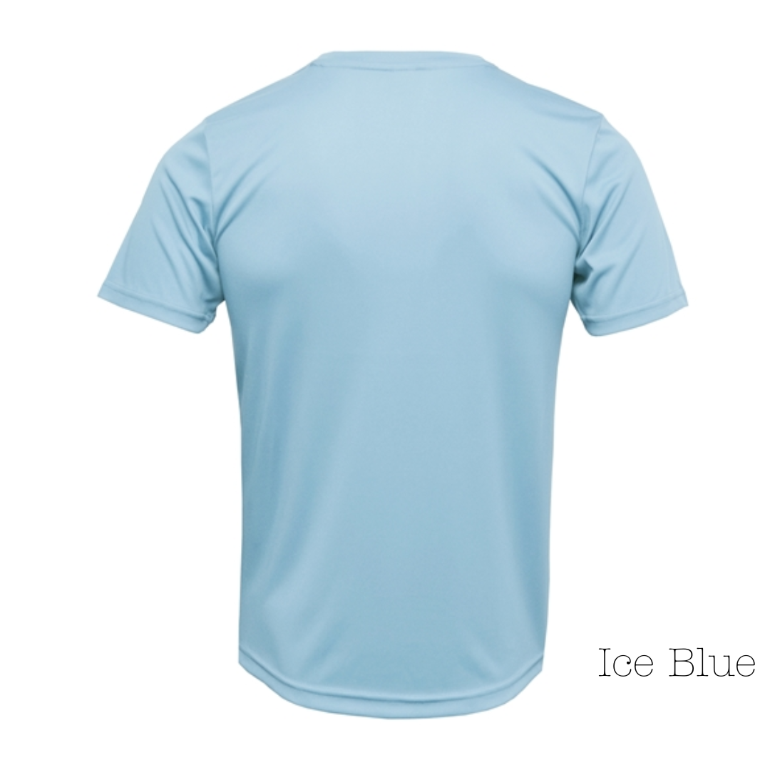 Ice Blue 100% Polyester Youth Short Sleeve Tee