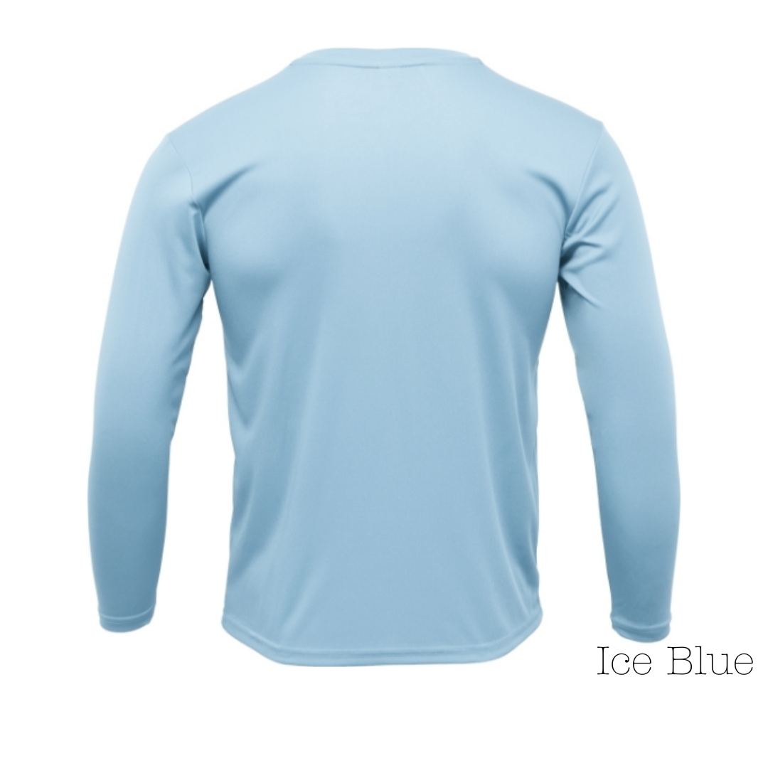 Ice Blue 100% Polyester Youth Long Sleeve Tee