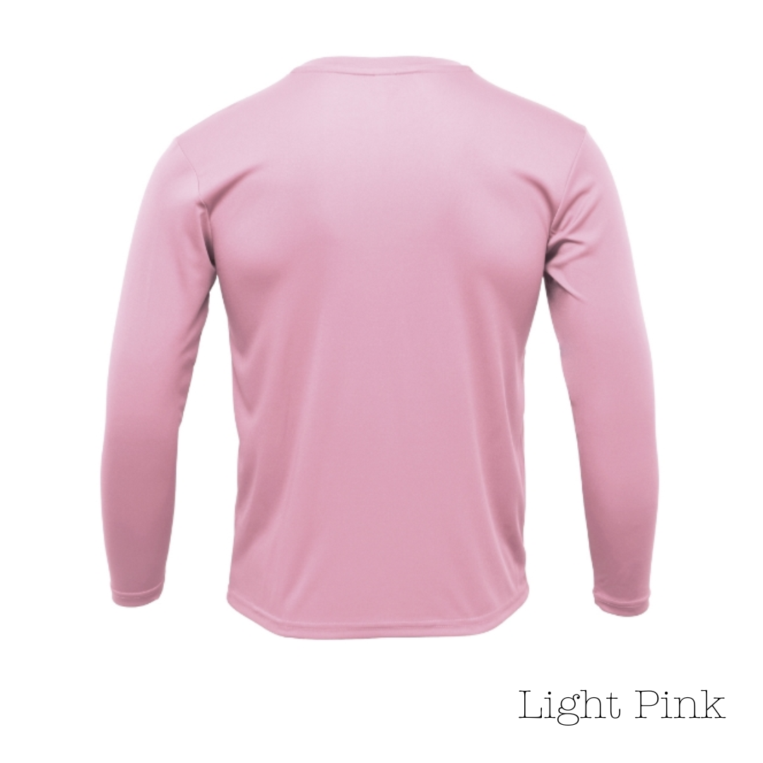 Light Pink 100% Polyester Youth Long Sleeve