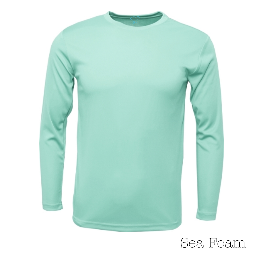 Sea Foam 100% Polyester Youth Long Sleeve Tee
