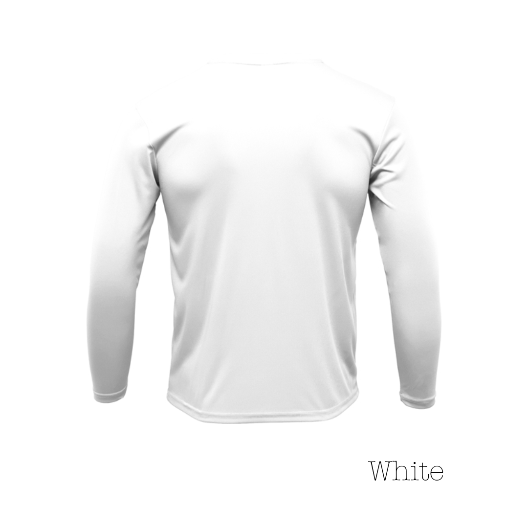 White 100% Polyester Youth Long Sleeve Tee