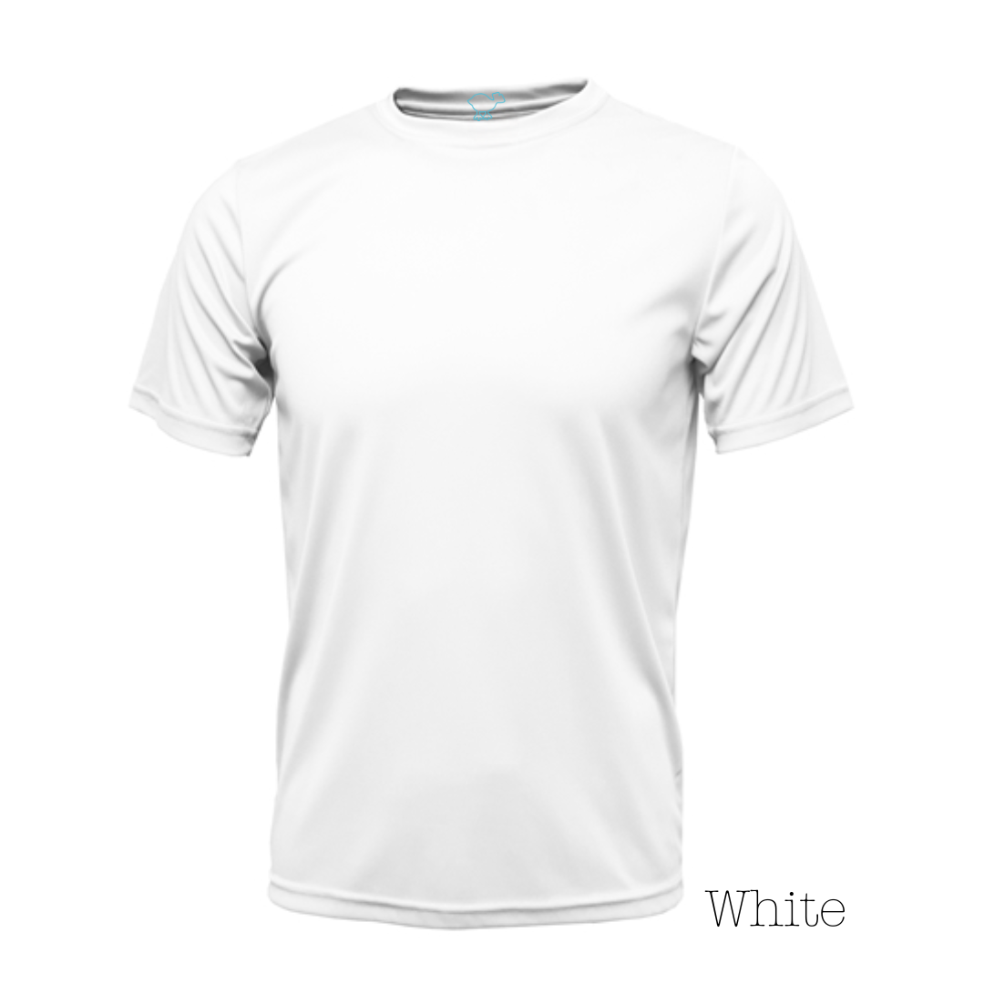 White 100% Polyester Youth Short Sleeve Tee