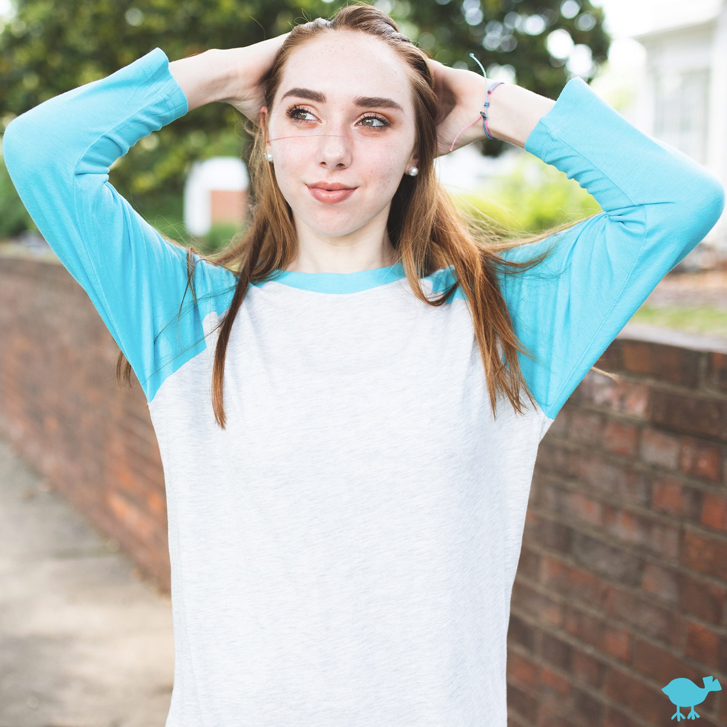 Tahiti Blue 3/4 Sleeve Raglan