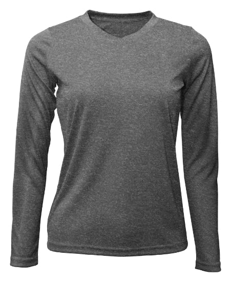 Women's Long Sleeve V-Neck 100% Polyester T-Shirt