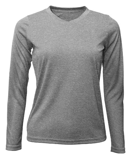 Women's Long Sleeve V-Neck 100% Polyester T-Shirt