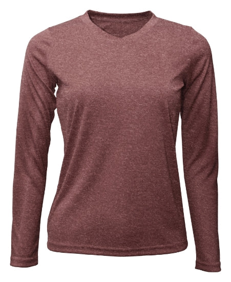 Women's Long Sleeve V-Neck 100% Polyester T-Shirt