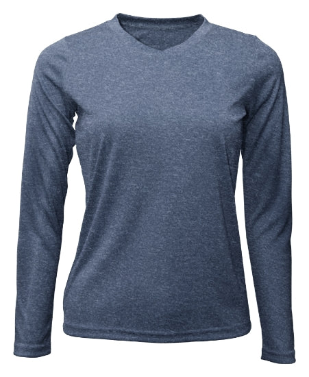 Women's Long Sleeve V-Neck 100% Polyester T-Shirt