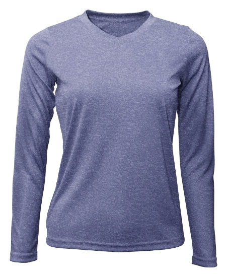 Women's Long Sleeve V-Neck 100% Polyester T-Shirt
