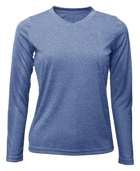 Women's Long Sleeve V-Neck 100% Polyester T-Shirt