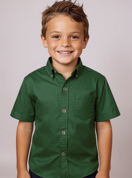 Youth Twill Short Sleeve Button-Up