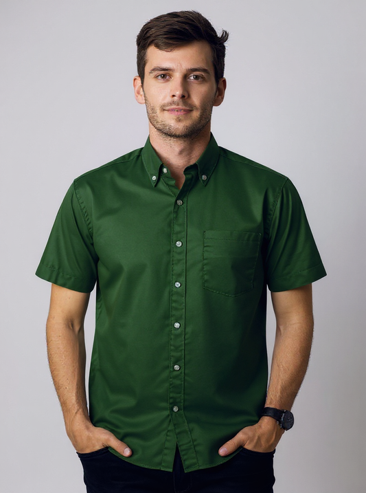 Men's Twill Short Sleeve Button-Up