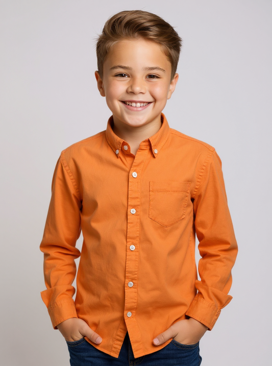 Youth Twill Long Sleeve Button-Up