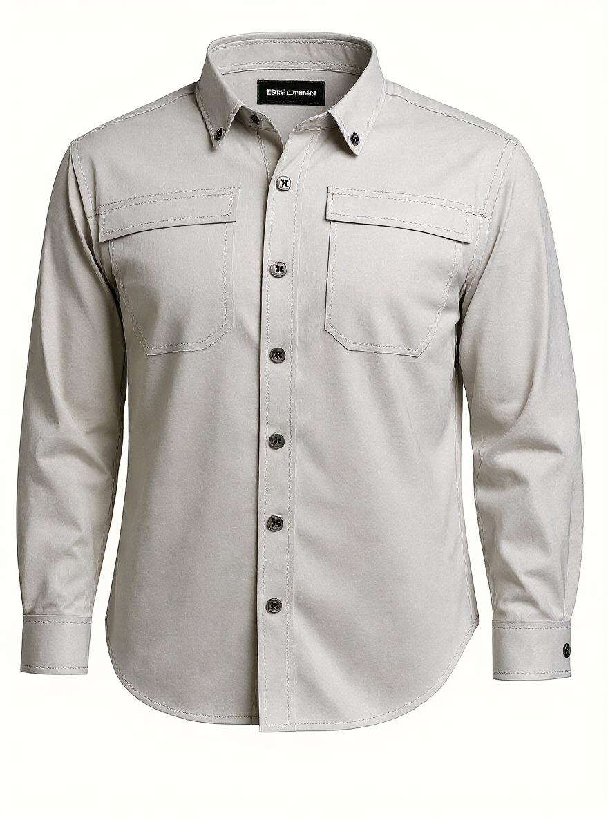 Men's Long Sleeve Vented Button Up Shirt