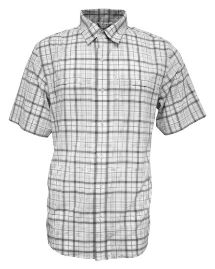 Men's Short Sleeve Plaid Vented Button Up