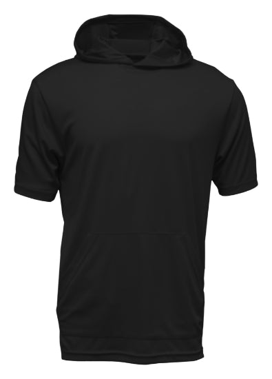 Black Short Sleeve Performance Hoodie