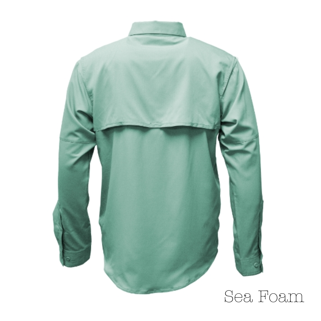 Sea Foam Men's Long Sleeve Vented Button-Up Shirt