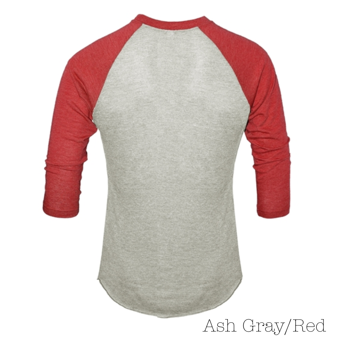 Red Tri-Blend 3/4 Sleeve Raglan