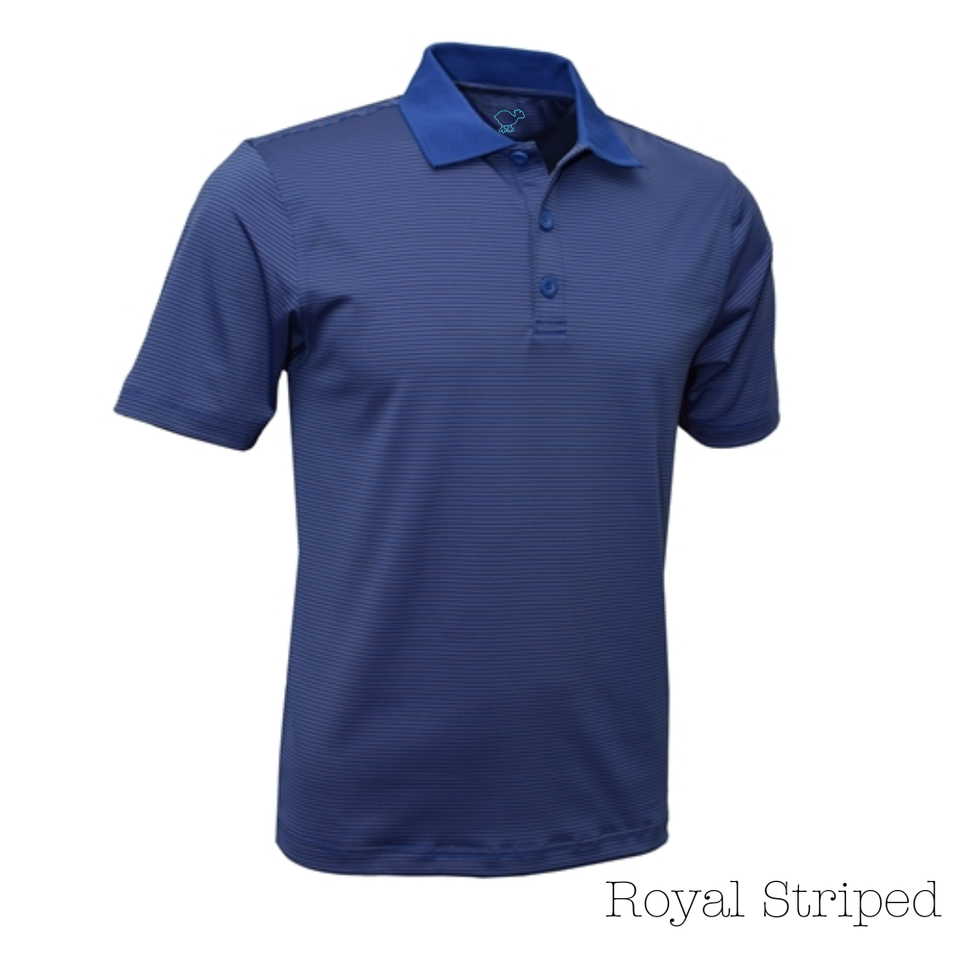 Royal and Charcoal Striped Men's Polo Shirt