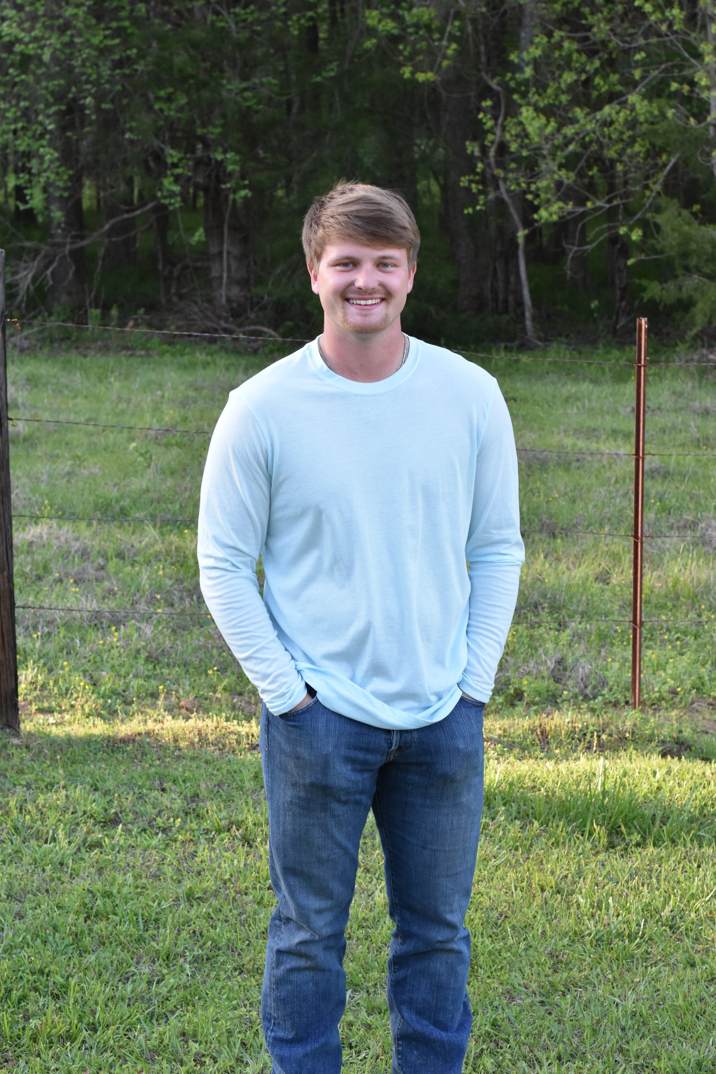 Arctic Blue 70/30 Long-Sleeve Tee Shirt