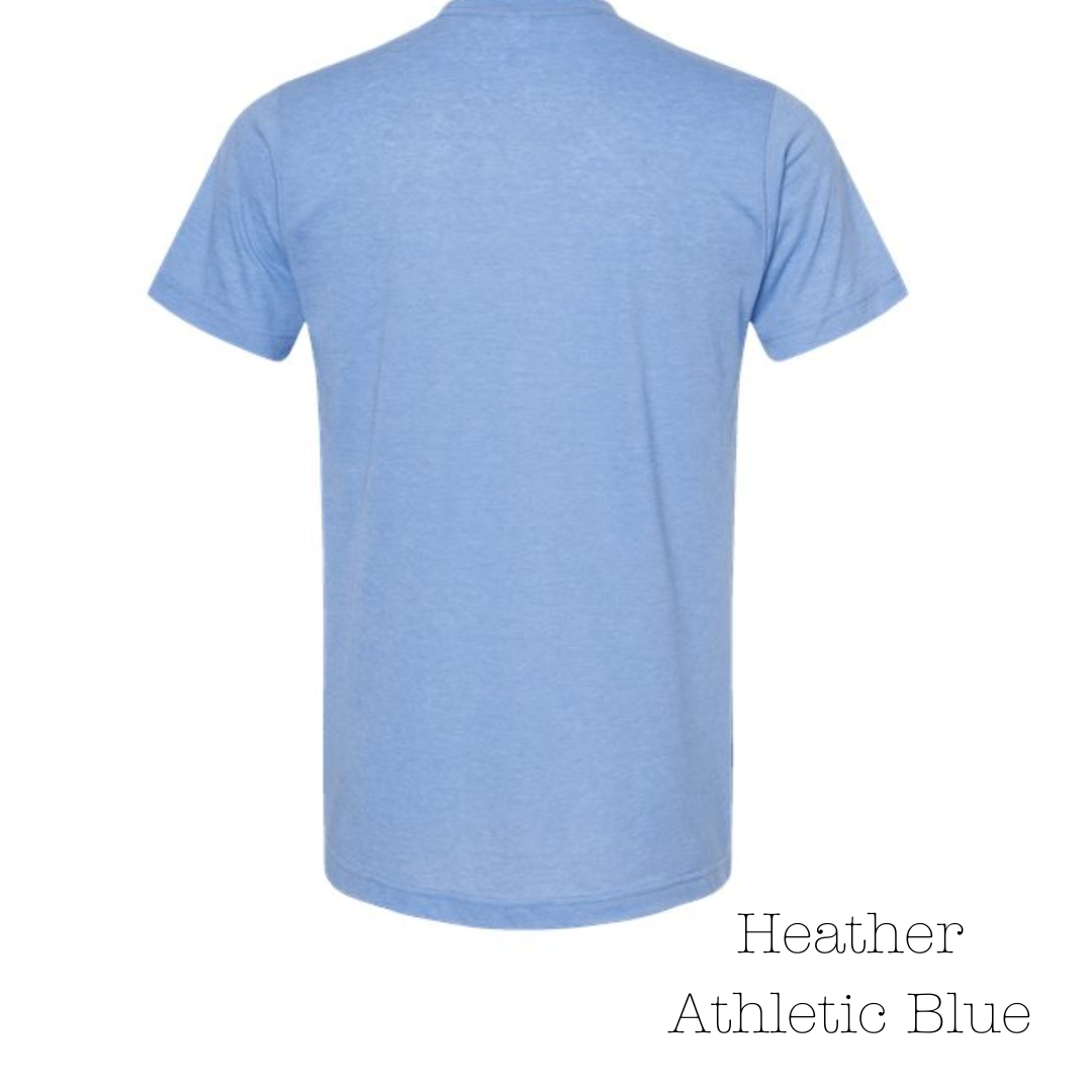 Heather Athletic Blue 65/35 Short Sleeve Tee