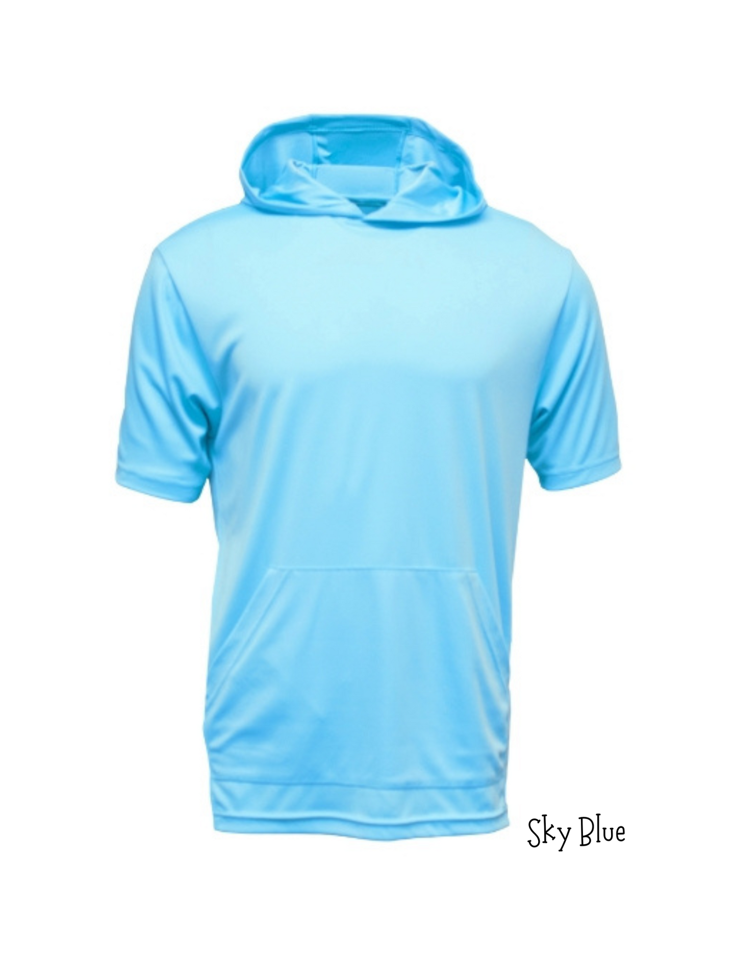 Sky Blue Short Sleeve Performance Hoodie
