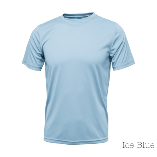Ice Blue 100% Polyester Short Sleeve Tee