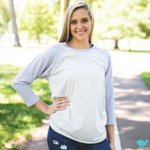 Load image into Gallery viewer, Athletic Gray 3/4 Sleeve Raglan