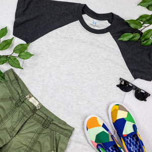 Black Short Sleeve Raglan