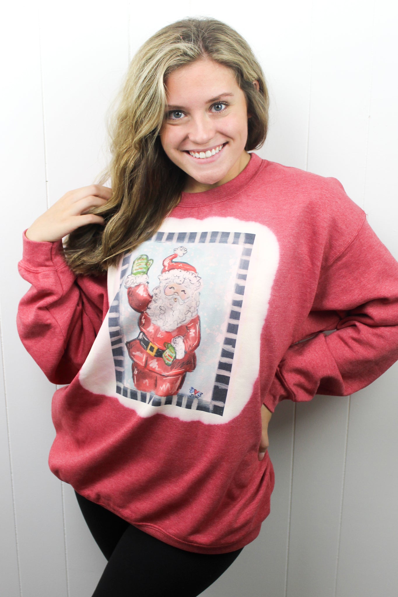 Red bleached top sweatshirt