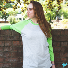 Load image into Gallery viewer, Lime 3/4 Sleeve Raglan