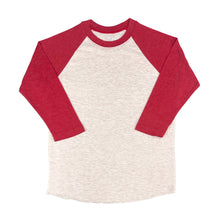 Load image into Gallery viewer, Red Tri-Blend 3/4 Sleeve Raglan