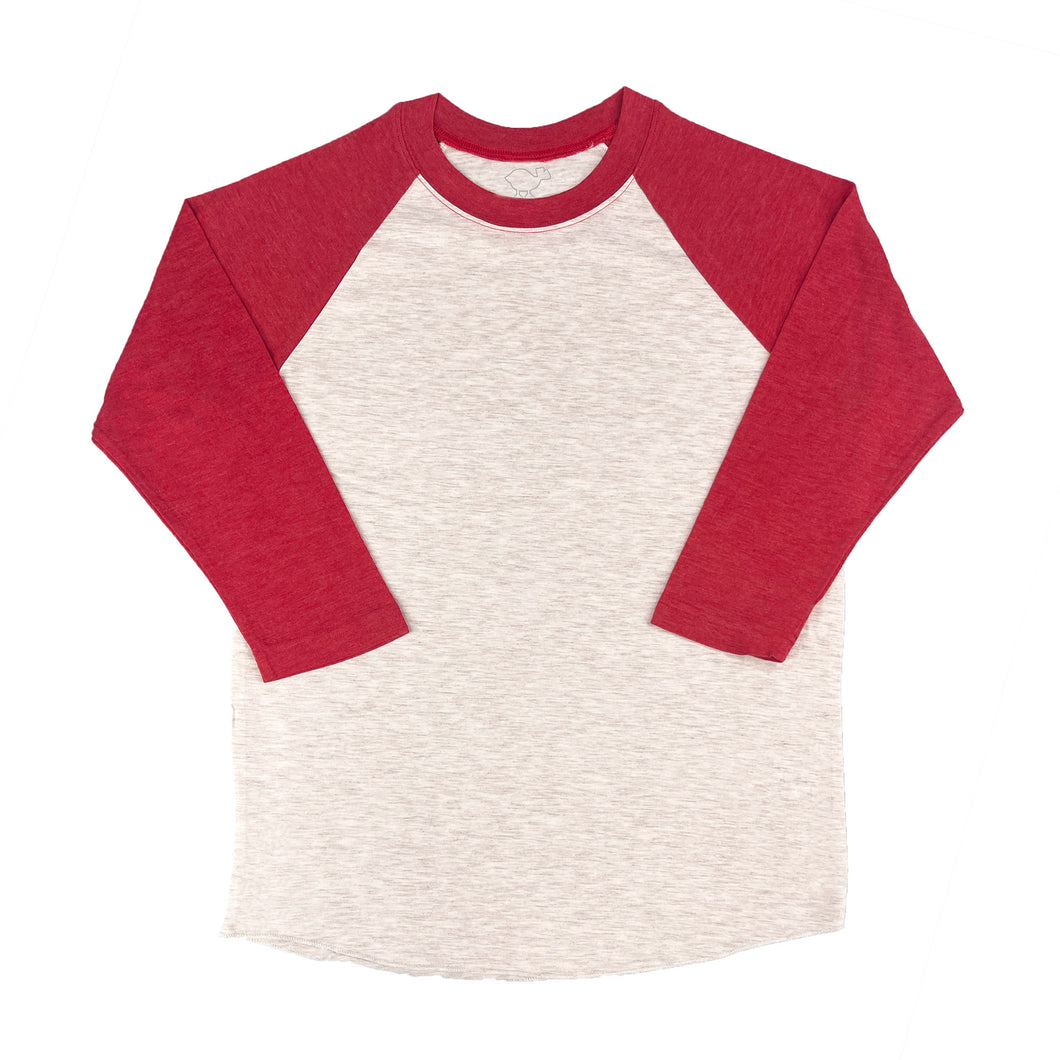 Red Tri-Blend 3/4 Sleeve Raglan