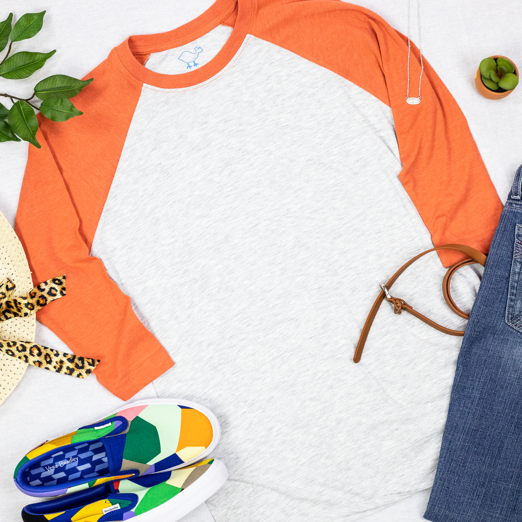 Orange 3/4 Sleeve Raglan