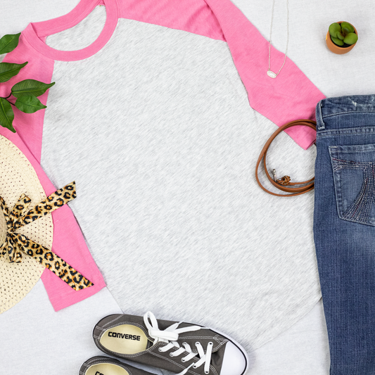 Pink 3/4 Sleeve Raglan