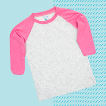 Load image into Gallery viewer, Pink Youth Raglan