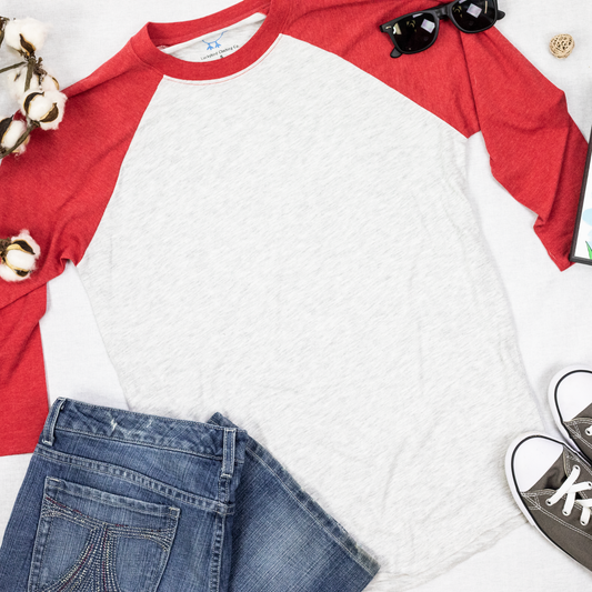 Red 3/4 Sleeve Raglan
