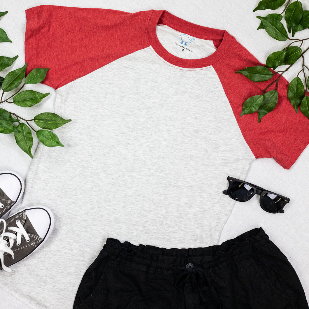 Red Short Sleeve Raglan