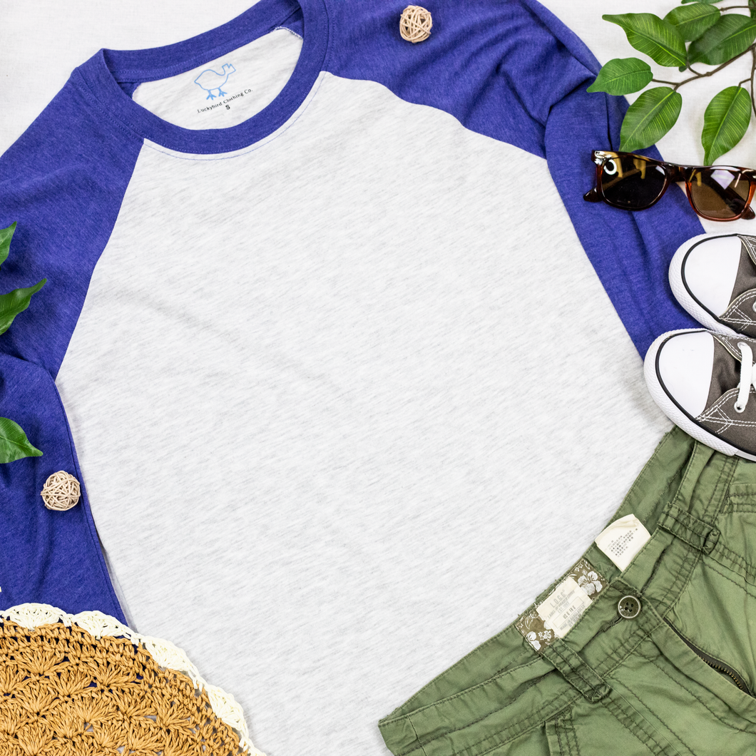 Royal Blue 3/4 Sleeve Raglan