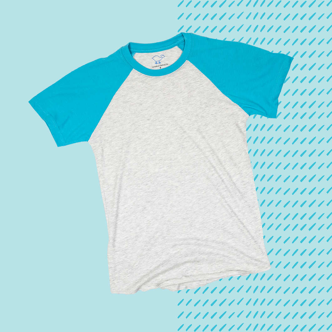 Tahiti Blue Short Sleeve Raglan