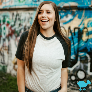 Black Short Sleeve Raglan