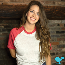 Load image into Gallery viewer, Red Short Sleeve Raglan