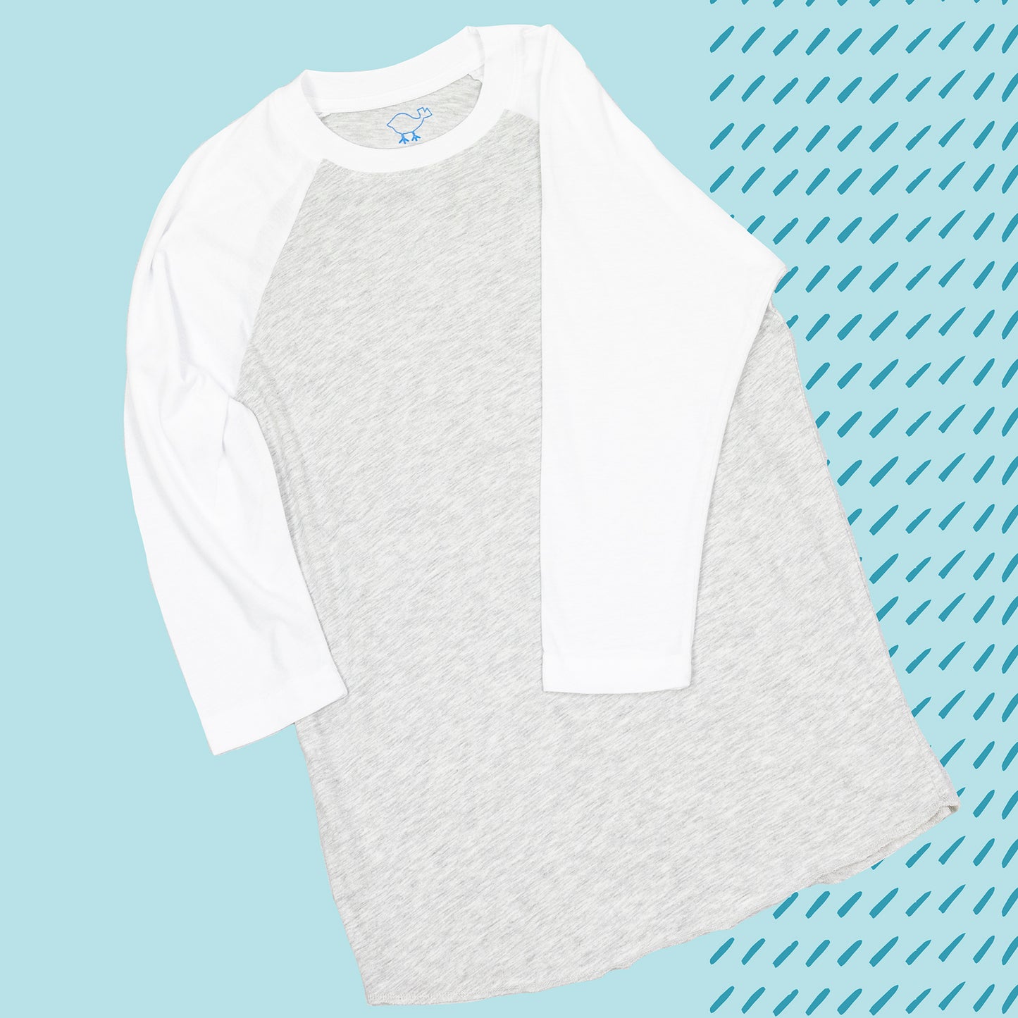 White 3/4 Sleeve Raglan