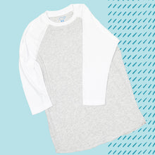 Load image into Gallery viewer, White 3/4 Sleeve Raglan
